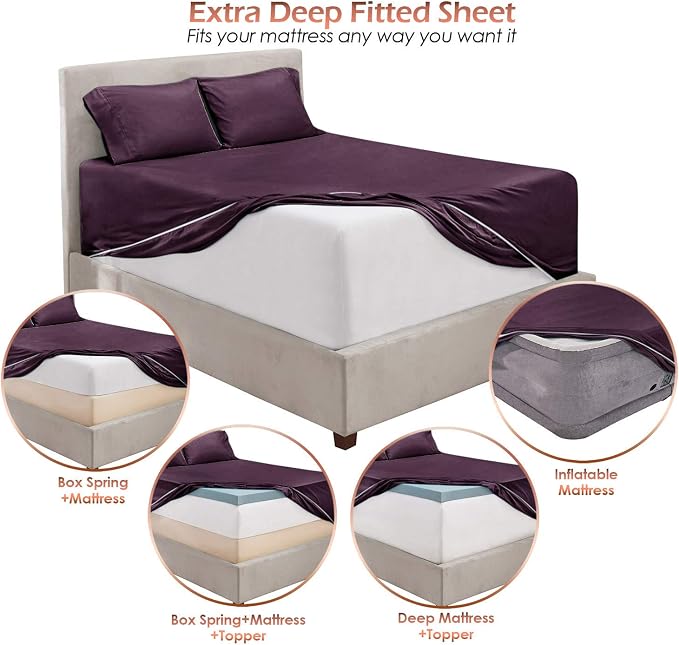 Hearth & Harbor Extra Deep Pocket Queen Sheets Sets - Image 6