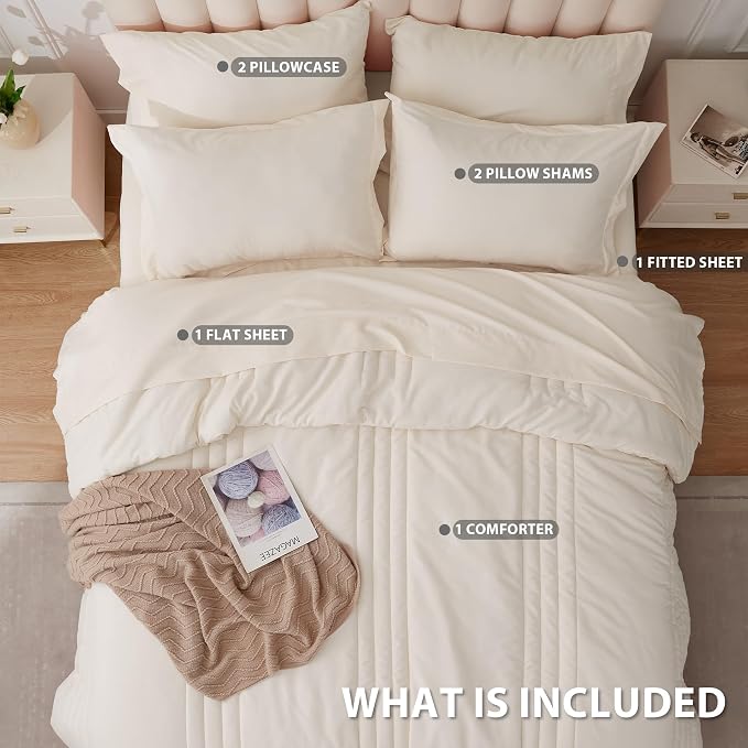 Queen Comforter Set Beige - Image 3