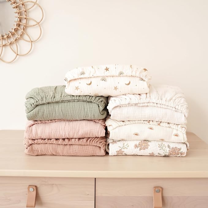 Konssy Muslin Crib Sheets for Girl Boy - Image 6
