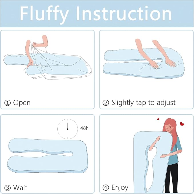 QUEEN ROSE Pregnancy Pillow, U Shaped Full Body Pillows - Image 8