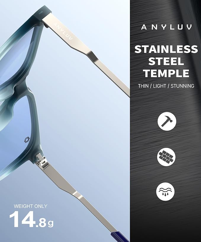 ANYLUV Blue Light Glasses for Men, Lightweight Computer Gaming Glasses - Image 5