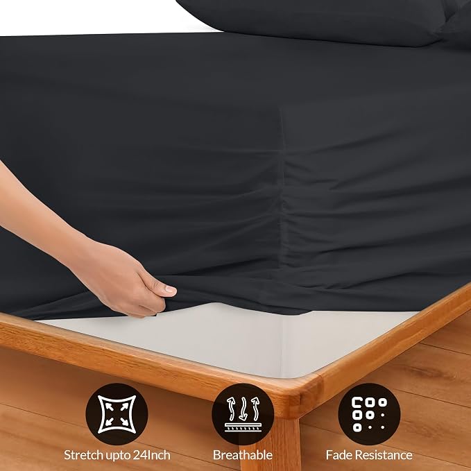 Royale Linens Extra Deep Pocket Queen Fitted Sheet Only - Image 3