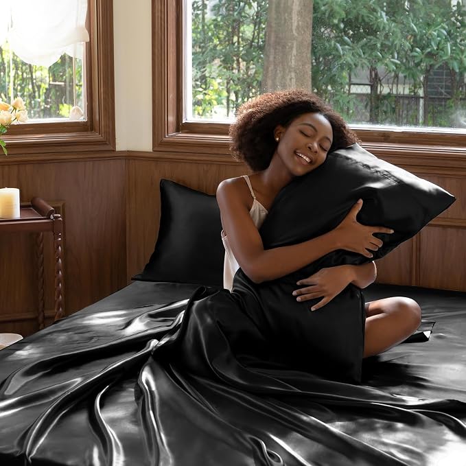 CozyLux Satin Sheets Queen Size Bed Set - Image 7