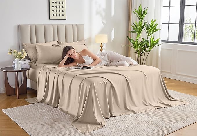 Pure Bamboo Queen Sheets, Genuine 100% Organic Viscose Derived from Bamboo Bed - Image 2