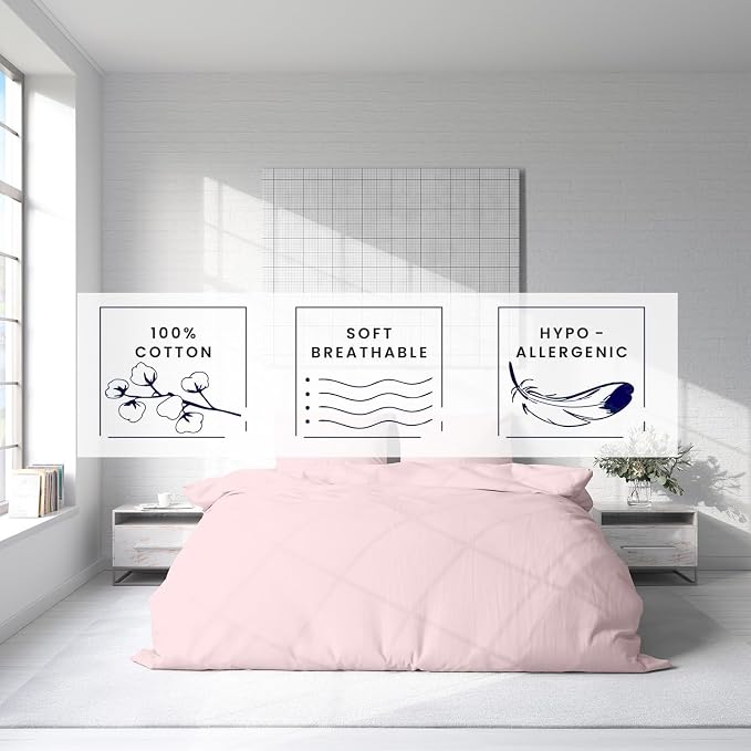 Kotton Culture 3 Pc Duvet Cover Queen Size/Full Size Set-100% Egyptian Cotton - Image 6