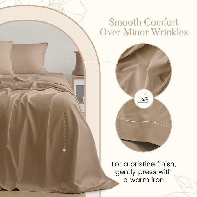 Deep Pocket Queen Sheets set, 100% Cotton Sheets Queen Size set, 800 Thread - Image 5
