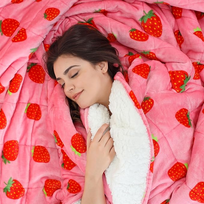 Aemicion Strawberry Pink Weighted Blanket - Image 4