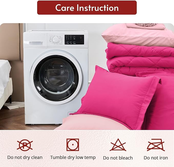 MUXHOMO 7 Pieces King Comforter Set, Reversible Bed in a Bag King Size - Image 9
