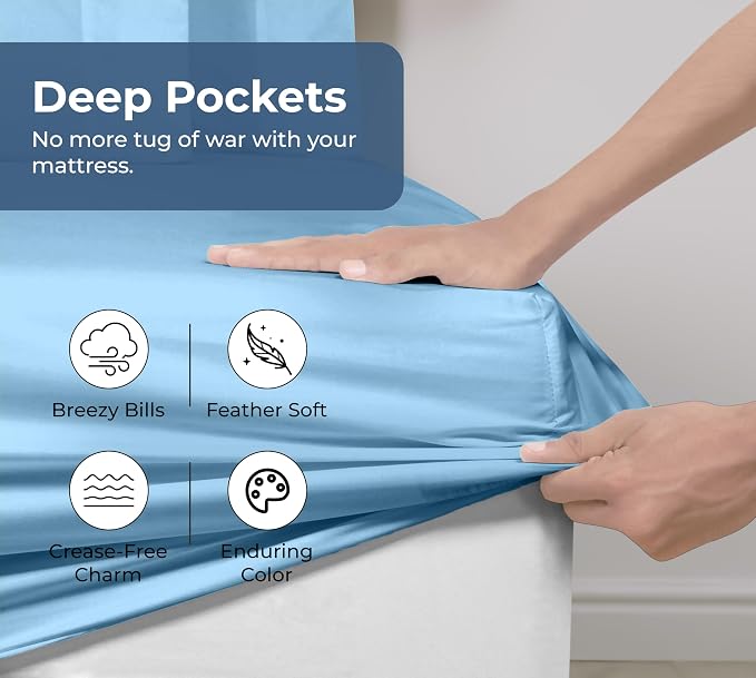 Royale Linens 100% Organic Cotton Fitted Sheet - Image 4