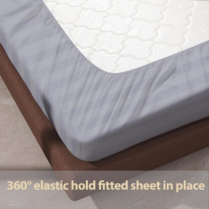 100% Egyptian Cotton Fitted Sheet King Size, 600 Thread Count, Single Fitted - Image 6