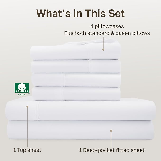 California Design Den 6 Pc Queen Size Sheet Set - Image 4