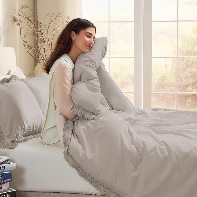 Andency California King Comforter Set Heather Grey - Image 5