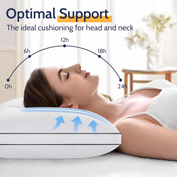 ROUMEA Pillows Standard Size Set of 2, Bed Pillows - Image 3