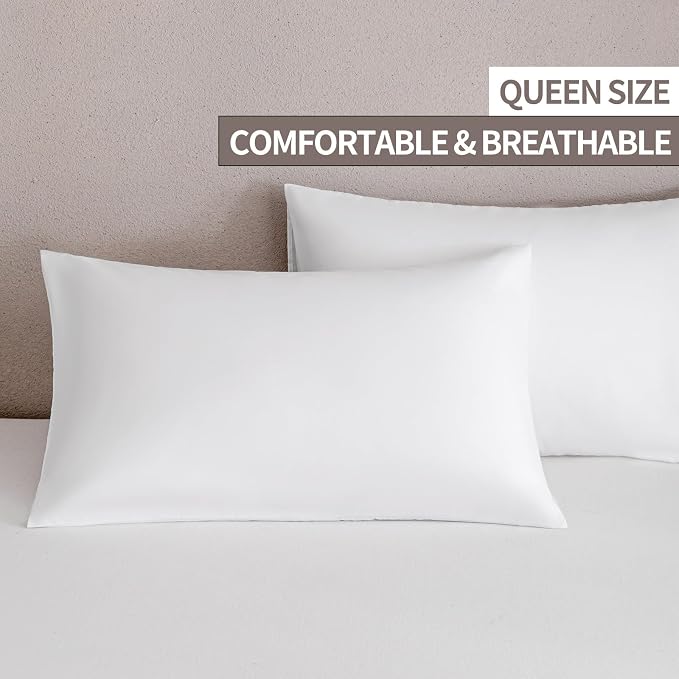 MINIPANDA White Pillow Cases Set of 4 Queen Size - Image 2