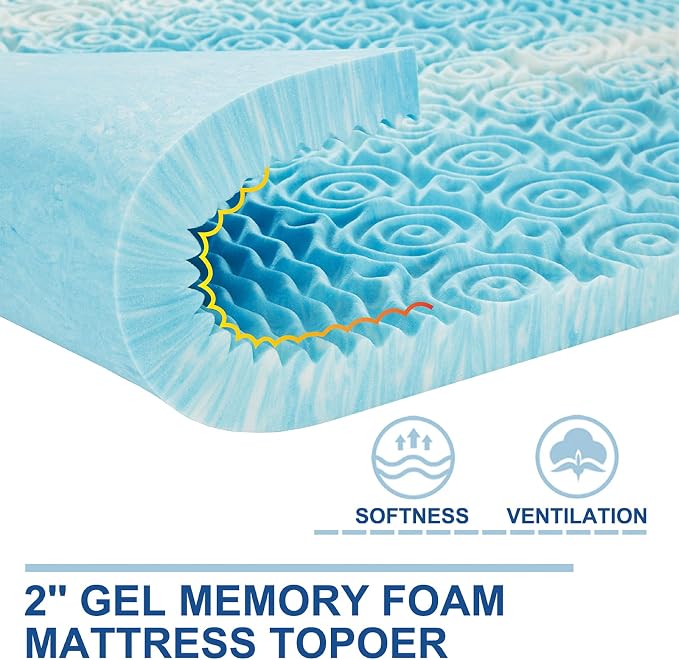SINWEEK Mattress Topper Memory Foam Mattress Topper 2 Inch Queen Soft Mattress - Image 2