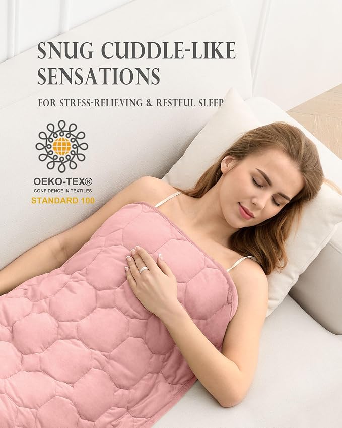 Weighted Lap Blanket 7lbs, Cozy Luxury Crystal Velvet Weighted Blanket - Image 2