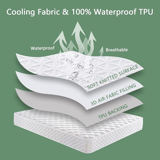 Premium Waterproof Mattress Protector Full Size, Breathable Bed Cover 3D Air - Image 6