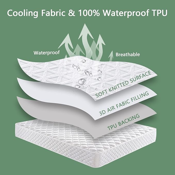 Premium Waterproof Mattress Protector Queen Size, Breathable Bed Cover 3D Air - Image 6