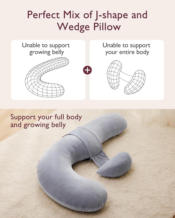 Momcozy Pregnancy Pillow, Original F Shaped Maternity Pillow - Image 4