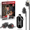 Corded Ear Plugs for Work 2 Pairs, 100x Reusable Ultra-Comfy Earplugs by Softvox