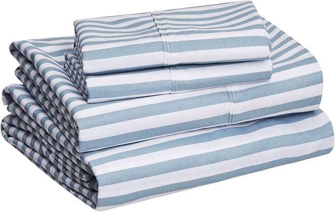 Amazon Basics Lightweight Breathable Super Soft Microfiber 4 Piece Bed Sheet Set - Image 2
