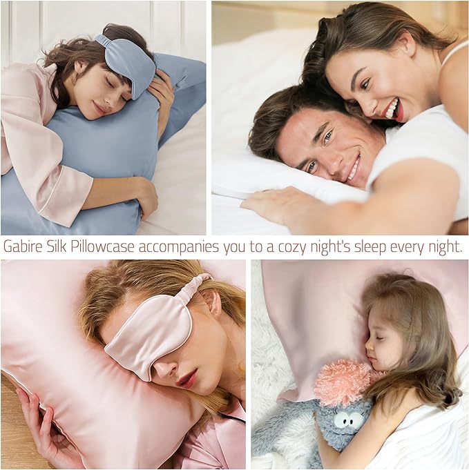 Gabire Mulberry Silk Pillow Cases Set of 2, Both Sides Real Silk Pillow Cover - Image 5