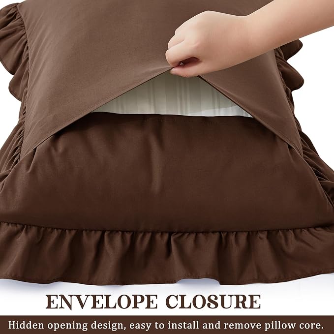 KKJIAF Ruffle Body Pillow Cases Set of 1, Ruffled Pillow Covers - Image 5