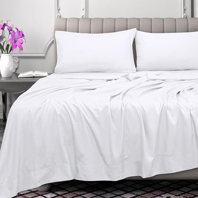 Royale Linens 300 Thread Count 100% Long Staple Combed Cotton Flat Sheet - Image 2