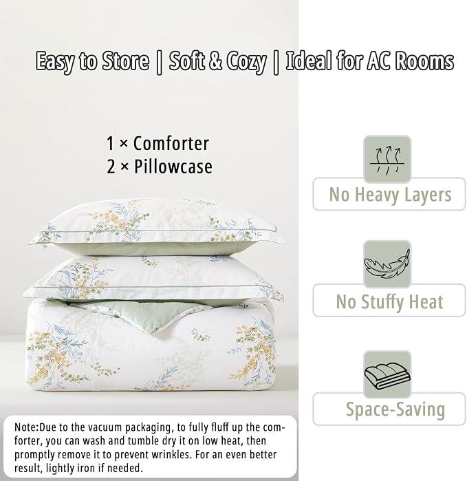 LEMIROE White Cotton Comforter Queen Size 3Pcs - Image 7