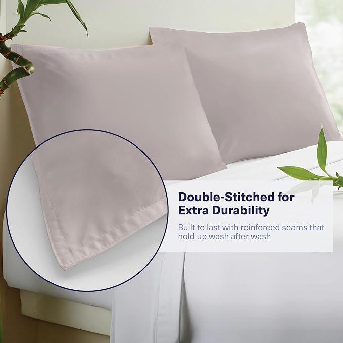 Kickoff Viscose Bamboo Pillowcase, 100% Organic Hidden Zippered Viscose Bamboo - Image 3