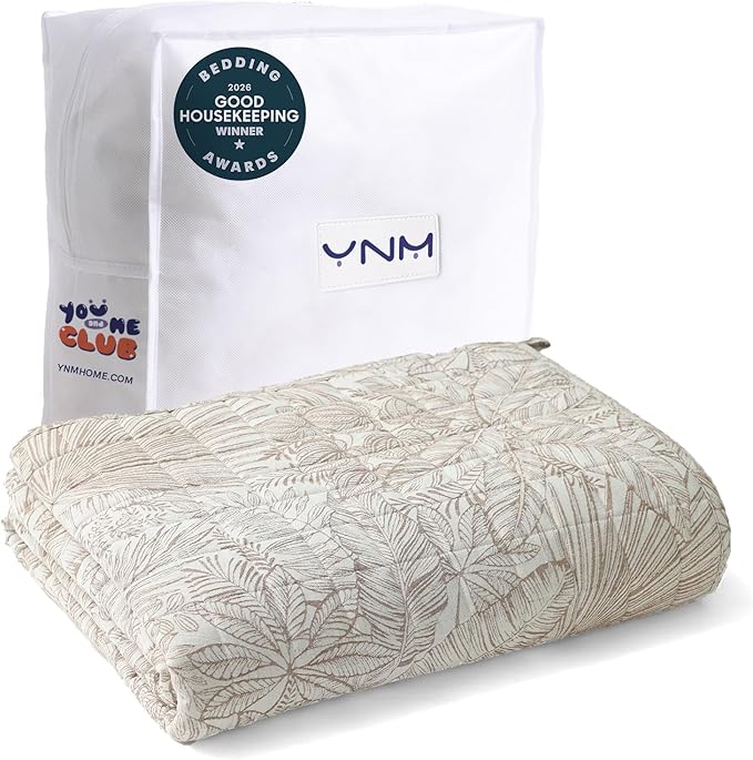 YnM 12lbs Weighted Blanket for Adults, Linen Heavy Bed Throw Blanket by YNM