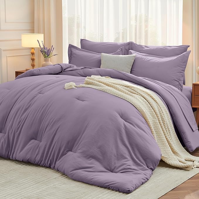 MUXHOMO 7 Pieces King Comforter Set, Soft Bed in a Bag King Size, All Season by MUXHOMO