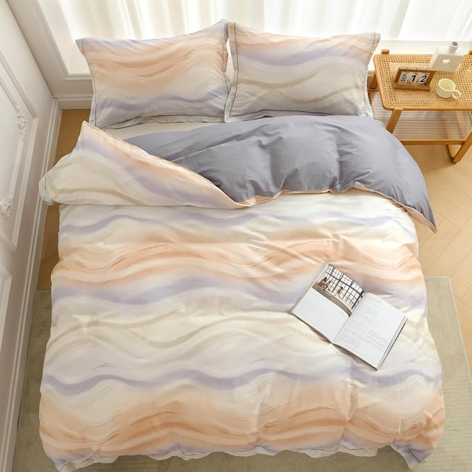 OAITE Duvet Cover Set Twin Size Floral Pattern Ultra Soft 100% Cotton Duvet - Image 4