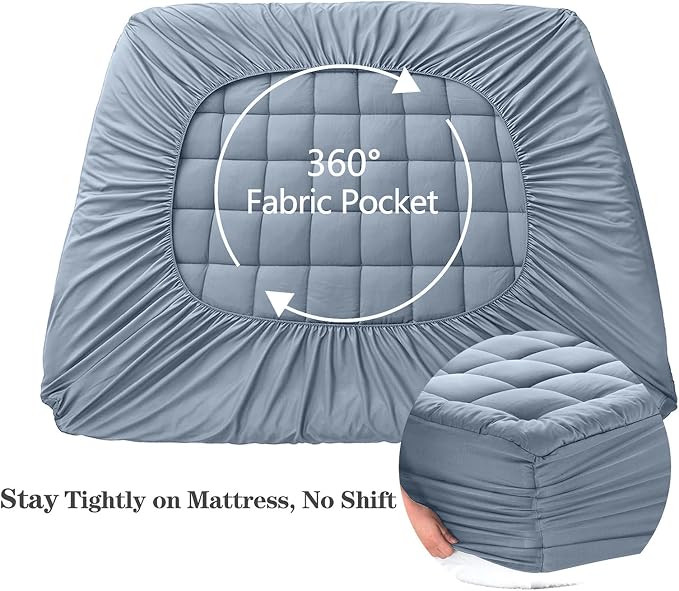 EASELAND Twin XL Mattress Pad Pillow Top Mattress Cover Quilted Fitted Mattress - Image 4