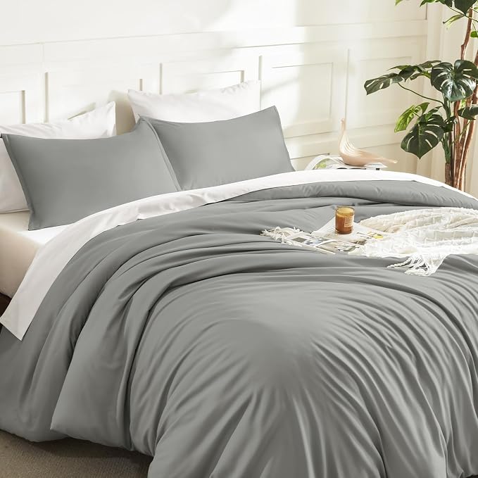 Litanika Comforters Medium Gray Oversized Queen Size, 3 Pieces Lightweight - Image 5