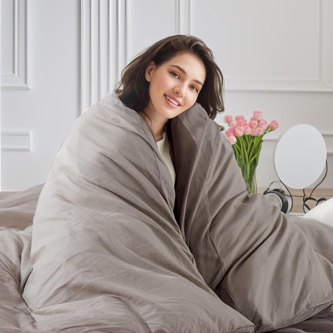NEXHOME PRO Duvet Cover Set King Size Linen Look Organic Natural 100% Washed - Image 7