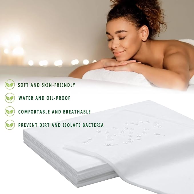 Disposable Bed Sheets 200 Pcs 31" x 71" Massage Table Sheets Non Woven Fabric - Image 2
