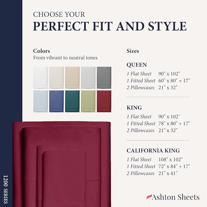 100% Egyptian Cotton Sheets California King Size - Image 8