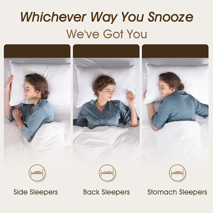 downluxe Queen Size Pillows Set of 4 – Premium Down Alternative Bed Pillows - Image 3