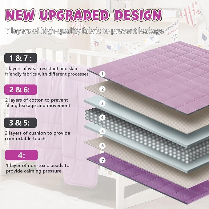 Purple Weighted Blanket Kids 10lbs, Twin Size Cooling Heavy Throw Blanket - Image 7