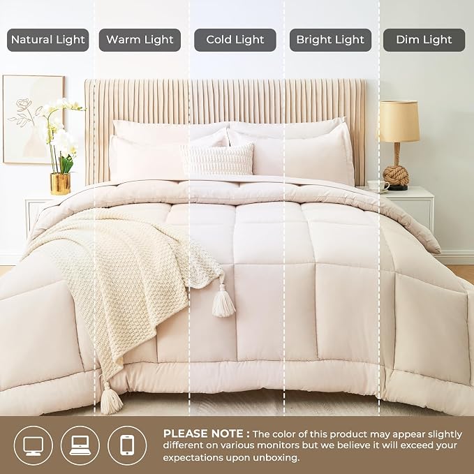 Sasttie Oversized King Comforter Set, 7 Pieces Extra Large Bed in a Bag - Image 7