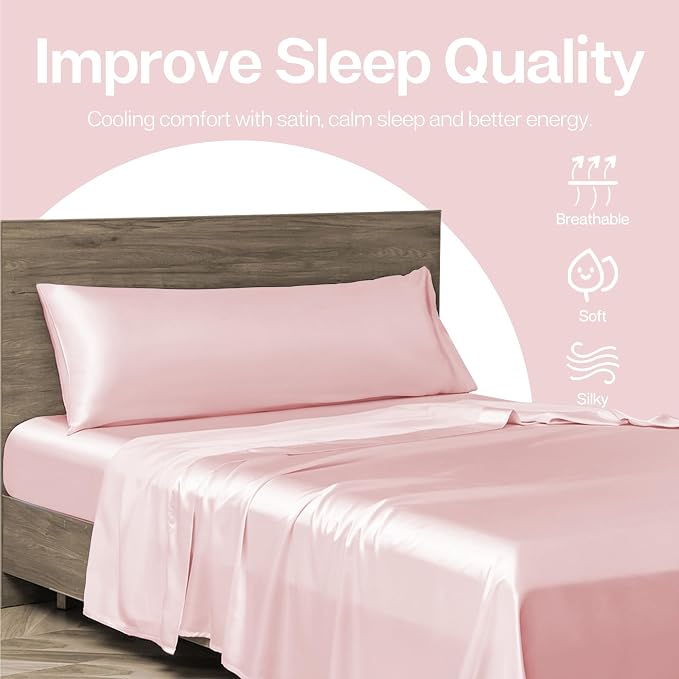 MR&HM Satin Body Pillow Cover, Soft and Breathable Body Pillow Case - Image 6