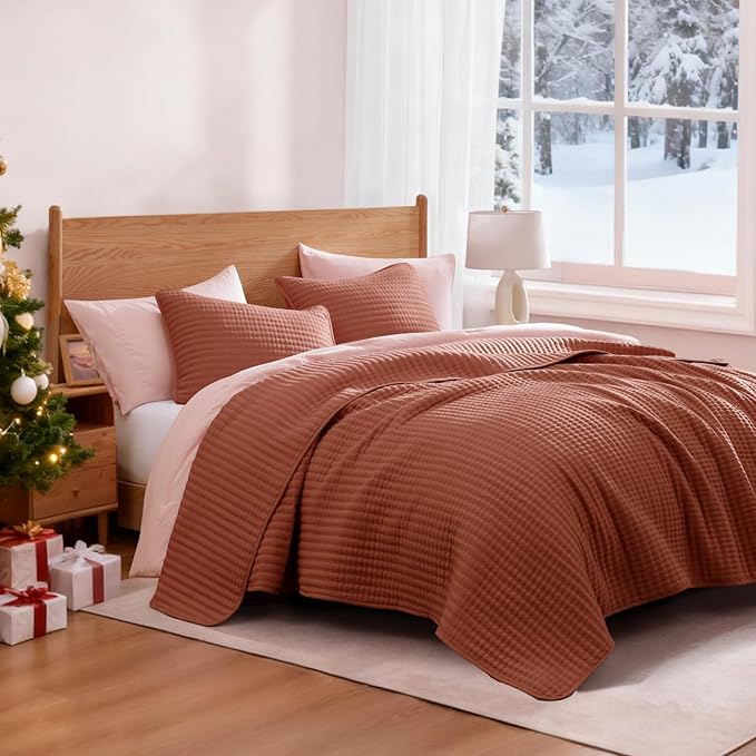 WRENSONGE King Size Quilt-3 Pieces Lightweight Autumn Leaf Fall King Quilt - Image 2