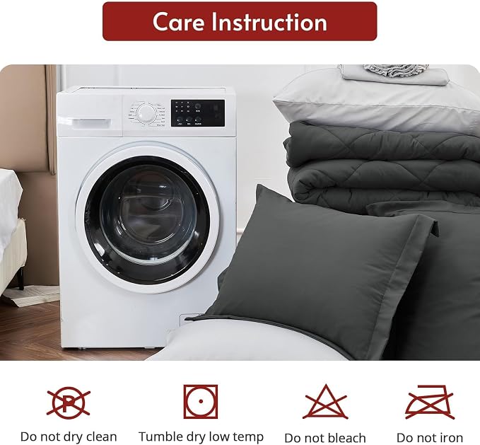 MUXHOMO 5 Pieces Twin Comforter Set, Reversible Bed in a Bag Twin Size - Image 9