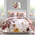 Luxudecor Floral Comforter Set Full Size 7 Piece, Blush Flower Bed in a Bag by Luxudecor