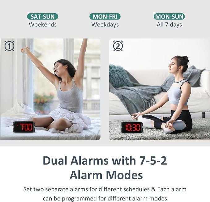 Odokee Digital Dual Alarm Clock - Image 3