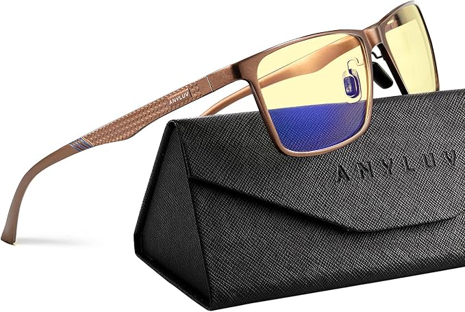ANYLUV Blue Light Glasses Men, Relieve Eyestrain and Eye Protection, Al-Mg by ANYLUV