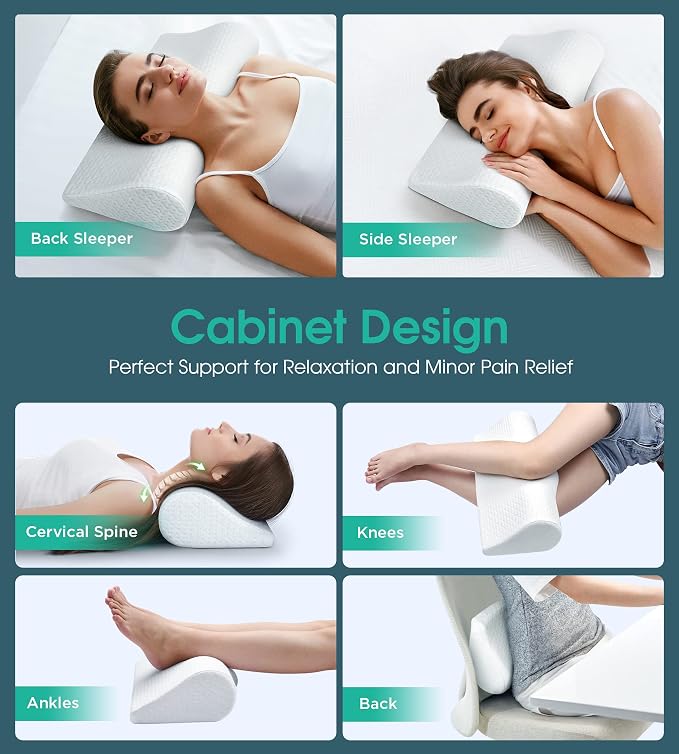 Cervical Neck Pillows for Pain Relief Sleeping, High-Density Memory Foam Pillow - Image 5