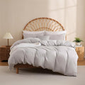 JSD Light Grey Duvet Cover Set King Size, 3 Piece Duvet Cover by JSD