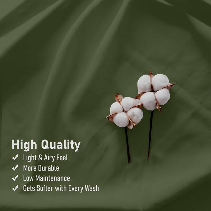 RUVANTI 100% Cotton Sheets – Twin XL Size Percale Bedding, Cooling & Breathable - Image 5
